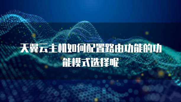 天翼云主机如何配置路由功能的功能模式选择呢
