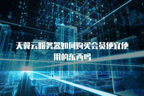 天翼云服务器如何购买会员便宜使用的东西吗