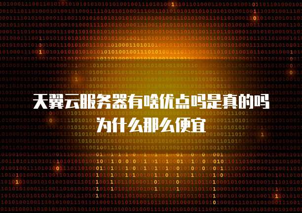 天翼云服务器有啥优点吗是真的吗为什么那么便宜