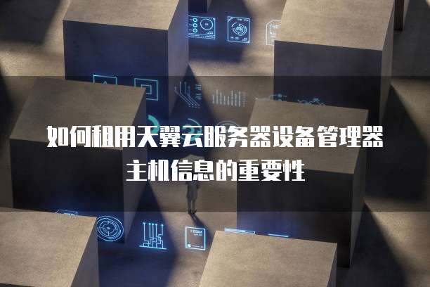 如何租用天翼云服务器设备管理器主机信息的重要性