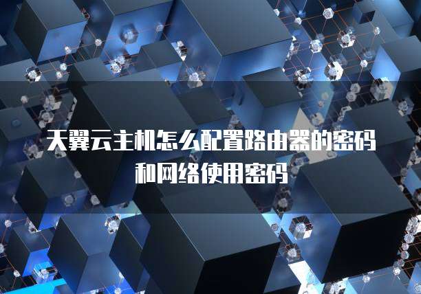 天翼云主机怎么配置路由器的密码和网络使用密码