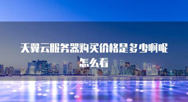 天翼云服务器购买价格是多少啊呢怎么看
