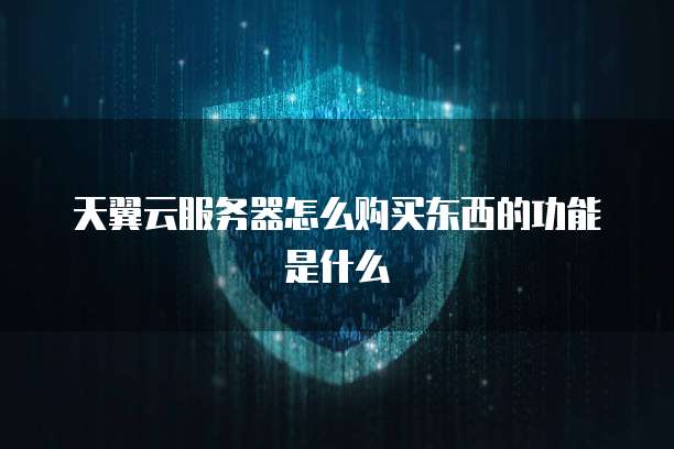 天翼云服务器怎么购买东西的功能是什么