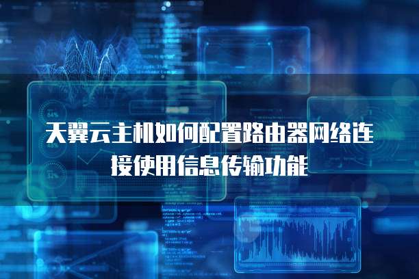 天翼云主机如何配置路由器网络连接使用信息传输功能