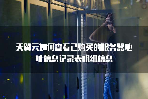 天翼云如何查看已购买的服务器地址信息记录表明细信息