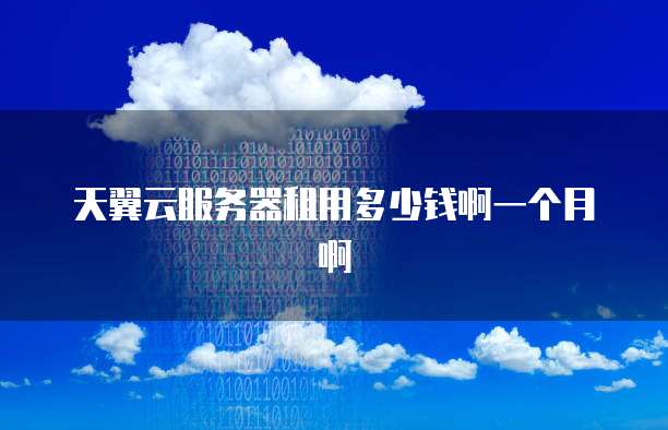 天翼云服务器租用多少钱啊一个月啊