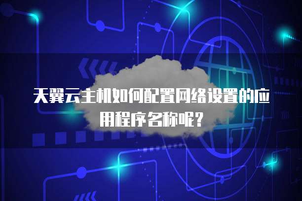天翼云主机如何配置网络设置的应用程序名称呢?