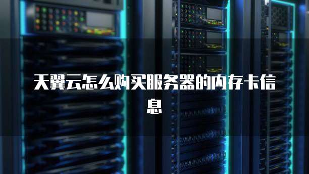 天翼云怎么购买服务器的内存卡信息