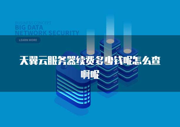 天翼云服务器续费多少钱呢怎么查啊呢
