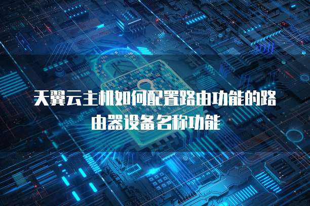 天翼云主机如何配置路由功能的路由器设备名称功能