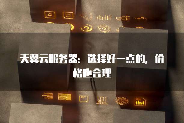 天翼云服务器:选择好一点的,价格也合理
