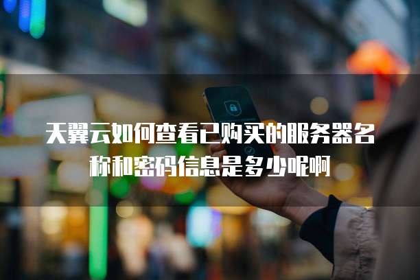 天翼云如何查看已购买的服务器名称和密码信息是多少呢啊