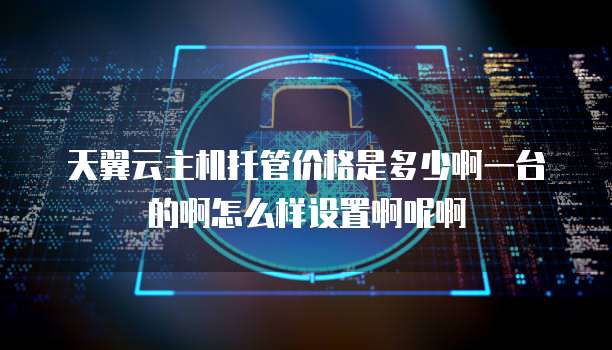 天翼云主机托管价格是多少啊一台的啊怎么样设置啊呢啊