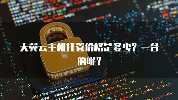 天翼云主机托管价格是多少?一台的呢?