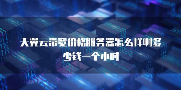 天翼云带宽价格服务器怎么样啊多少钱一个小时