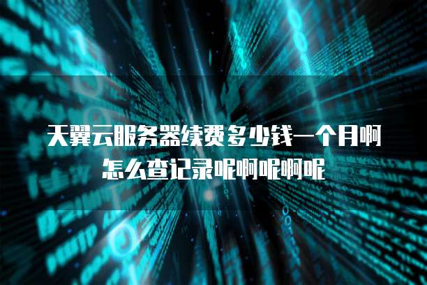 天翼云服务器续费多少钱一个月啊怎么查记录呢啊呢啊呢