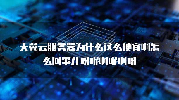 天翼云服务器为什么这么便宜啊怎么回事儿呀呢啊呢啊呀