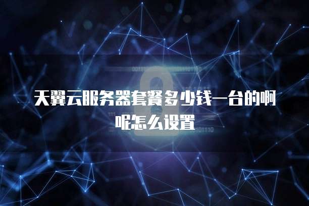 天翼云服务器套餐多少钱一台的啊呢怎么设置