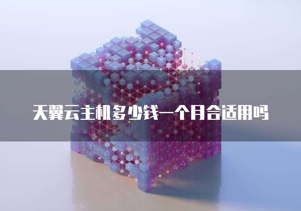 天翼云主机多少钱一个月合适用吗