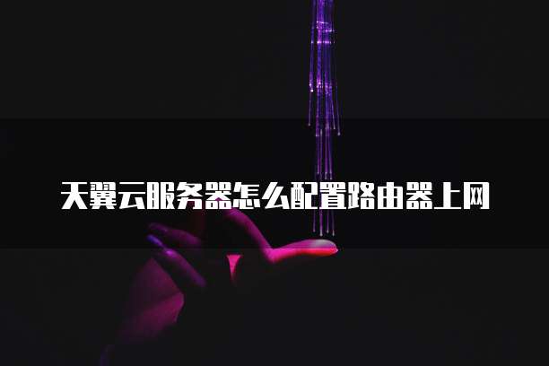 天翼云服务器怎么配置路由器上网