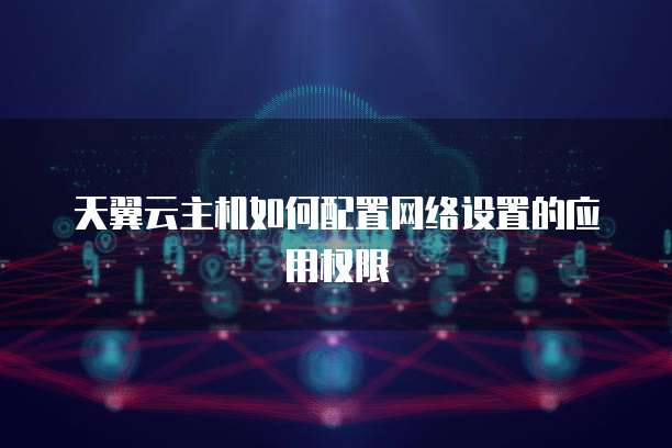 天翼云主机如何配置网络设置的应用权限