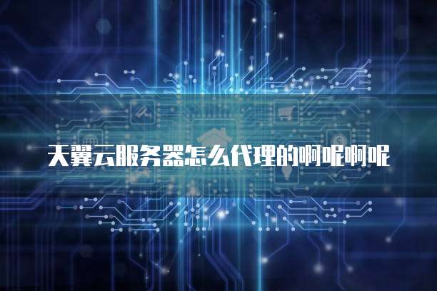 天翼云服务器怎么代理的啊呢啊呢