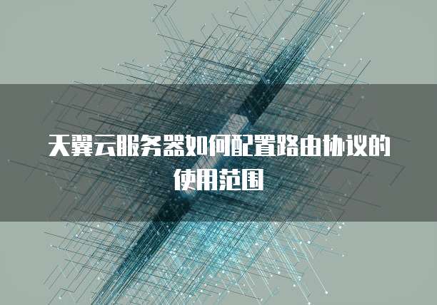 天翼云服务器如何配置路由协议的使用范围