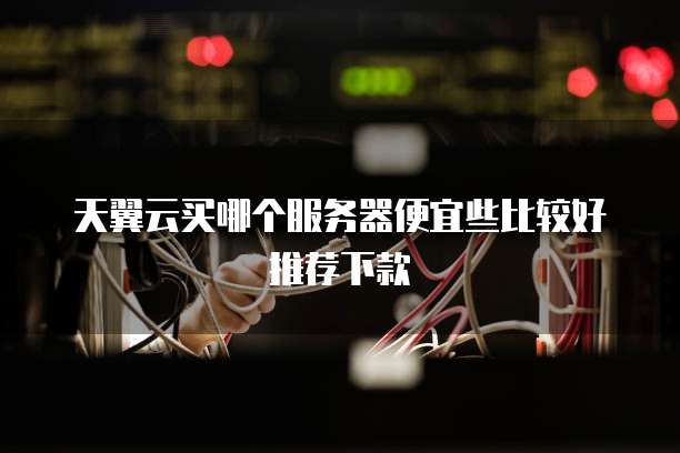 天翼云买哪个服务器便宜些比较好推荐下款