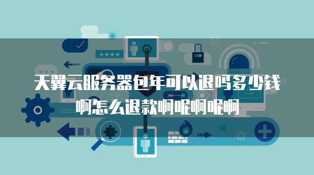 天翼云服务器包年可以退吗多少钱啊怎么退款啊呢啊呢啊