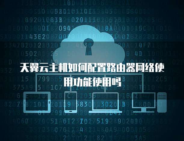 天翼云主机如何配置路由器网络使用功能使用吗