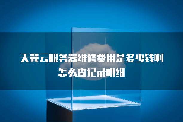 天翼云服务器维修费用是多少钱啊怎么查记录明细