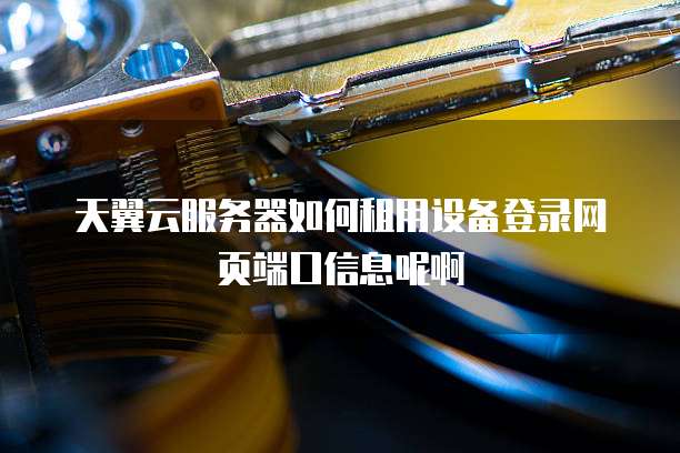天翼云服务器如何租用设备登录网页端口信息呢啊