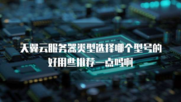 天翼云服务器类型选择哪个型号的好用些推荐一点吗啊
