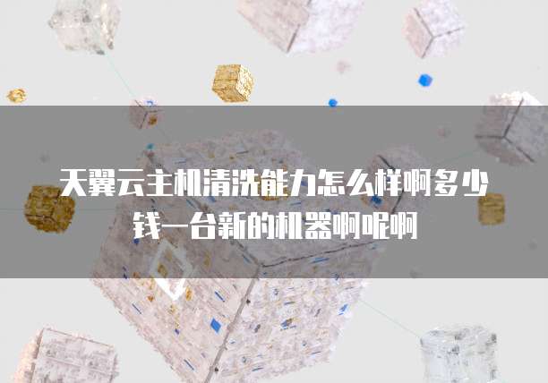 天翼云主机清洗能力怎么样啊多少钱一台新的机器啊呢啊