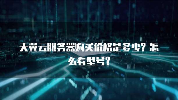 天翼云服务器购买价格是多少?怎么看型号?