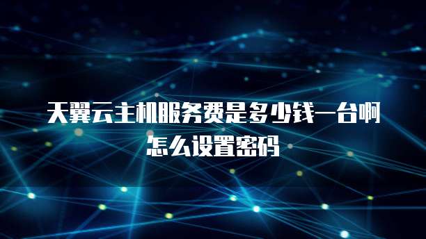 天翼云主机服务费是多少钱一台啊怎么设置密码