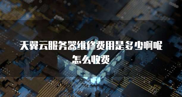天翼云服务器维修费用是多少啊呢怎么收费