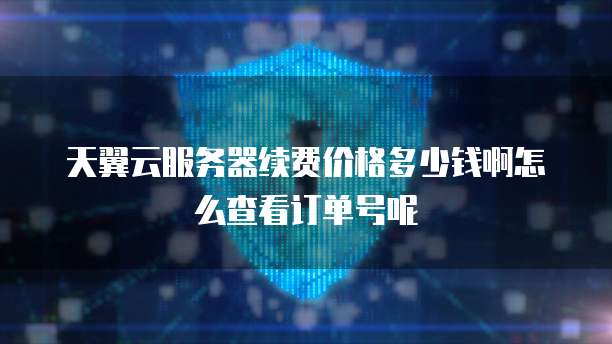 天翼云服务器续费价格多少钱啊怎么查看订单号呢