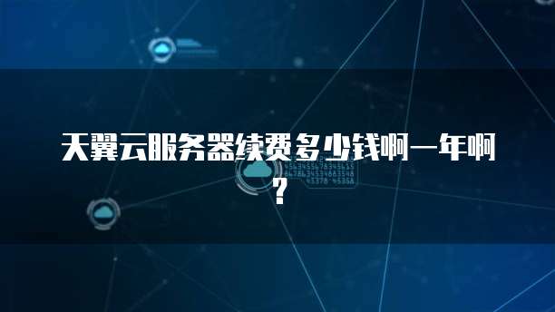 天翼云服务器续费多少钱啊一年啊？