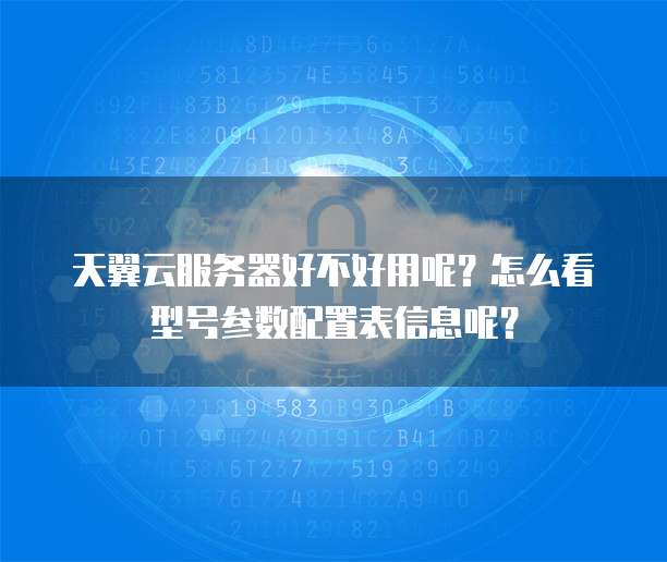 天翼云服务器好不好用呢?怎么看型号参数配置表信息呢?