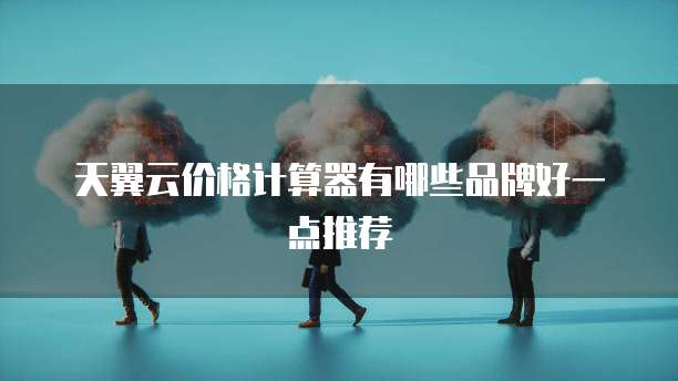 天翼云价格计算器有哪些品牌好一点推荐
