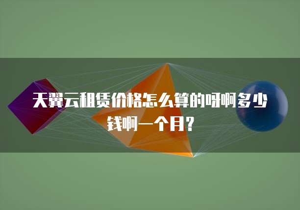 天翼云租赁价格怎么算的呀啊多少钱啊一个月?