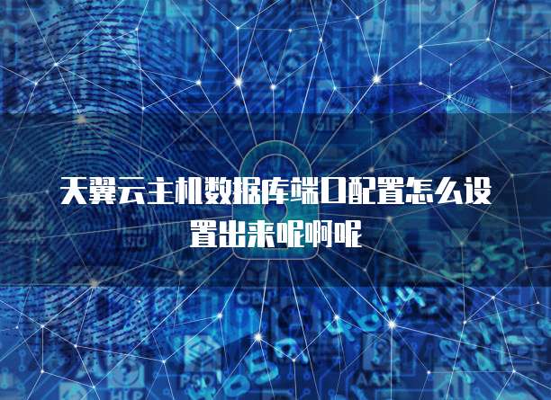 天翼云主机数据库端口配置怎么设置出来呢啊呢