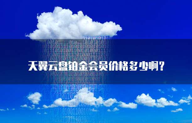 天翼云盘铂金会员价格多少啊?
