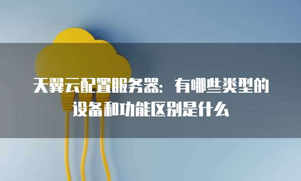 天翼云配置服务器:有哪些类型的设备和功能区别是什么