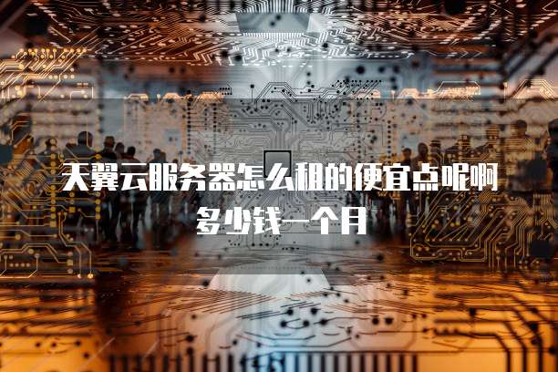 天翼云服务器怎么租的便宜点呢啊多少钱一个月