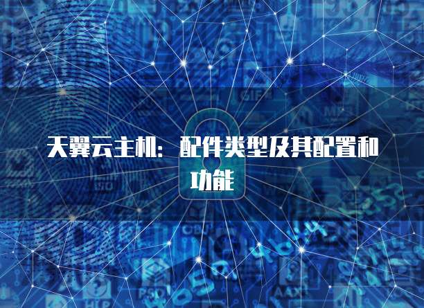 天翼云主机:配件类型及其配置和功能