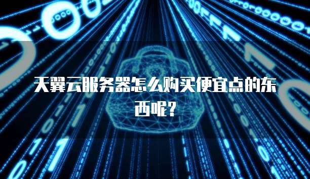 天翼云服务器怎么购买便宜点的东西呢?