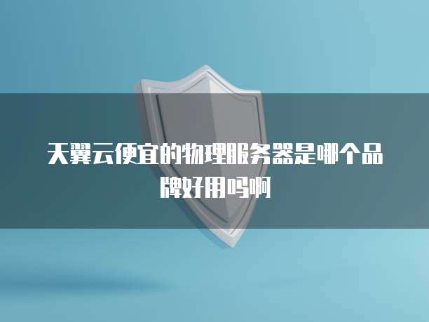 天翼云便宜的物理服务器是哪个品牌好用吗啊