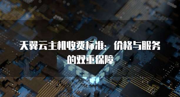天翼云主机收费标准:价格与服务的双重保障